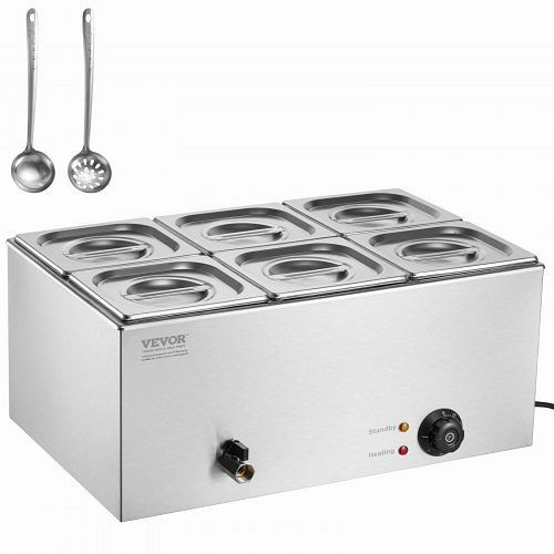 VEVOR Speisenwärmer Chafing Dish Gastronormbehälter 13,5L 6x1/6 Größe Buffet, SYSPBWQPTK61BPPMXV2