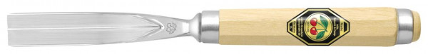 Kirschen Bildhauerbeitel mit Weißbuchenheft, Waate innen, 12 mm, 45°, 3148012