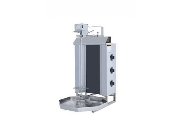 SGS Gastro Elektro Gyrosgrill, Dönergrill mit Motor oben, 3 Brenner, max. 30 kg, inkl. Flügeltüren, DS41