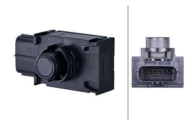 HELLA Sensor, Einparkhilfe, viereckig, 6-polig, gesteckt, lackierbar, 6PX 358 141-981