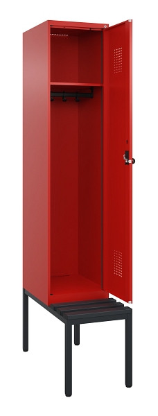 C+P Spind Evolo PLUS, 1 Abteile, 2120x400x815mm, 3020/3020, Haken 4, Drehriegel, Sitzfläche Kunststoff, Sitzbank, 0490507-12 S10079