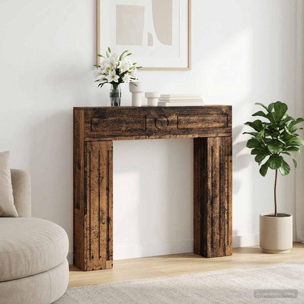 vidaXL Kaminumrandung Altholz 102 x 18 x 100,5 cm Holzwerkstoff, 8006613