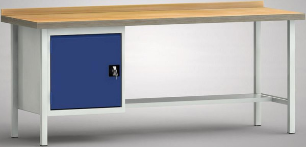 KLW Standard-Werkbank - 2000 x 700 x 840 mm L x T x H, links Türe 500 mm, WS118N-2000M40-X7026