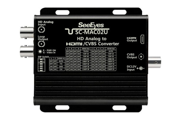 SeeEyes Medienkonverter, HD Analog nach HDMI, 1x HD Analog IN, HDMI OUT, Composite OUT, UHD, SC-MAC02U