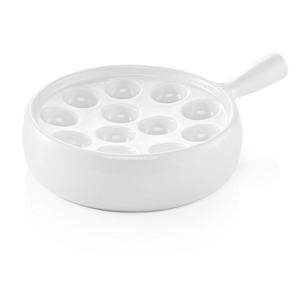 WAS Schneckenpfanne für zwölf Schnecken, Durchmesser 20 cm, Modell 2, Porzellan, 4938012