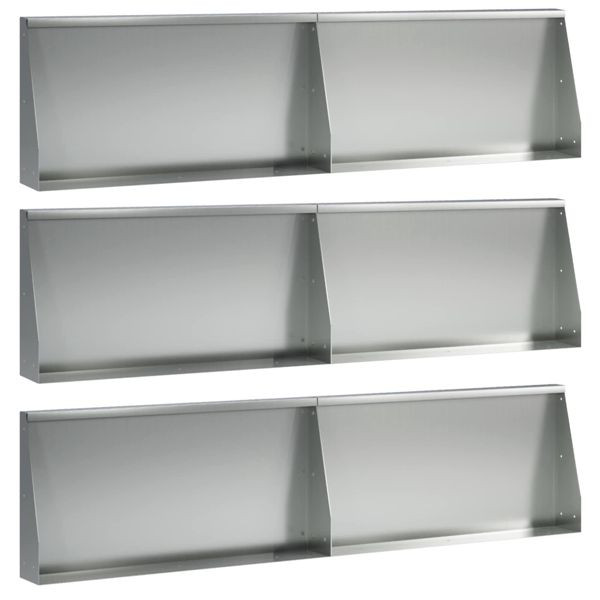 vidaXL Stützmauer 6-teilig 80 x 12 x 50 cm Verzinkter Stahl Silber, 3449196