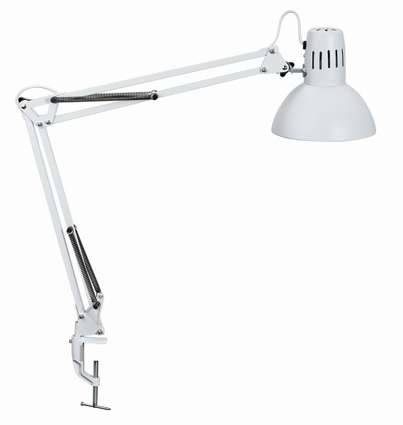 MAUL LED-Tischleuchte MAULstudy Klemme, mit Leuchtmittel E27, weiß, 8201102