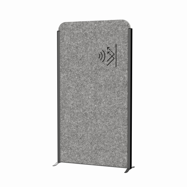MAUL Stellwandsystem MAULcocoon Akustik 100x180 dunkelgrau, Standversion, anthraziter Rahmen, 9701089