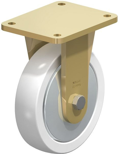 Blickle BS-SPO 200G-FA Stahlgeschweißte Schwerlast-Bockrolle, Polyamid, Weiß, 749258