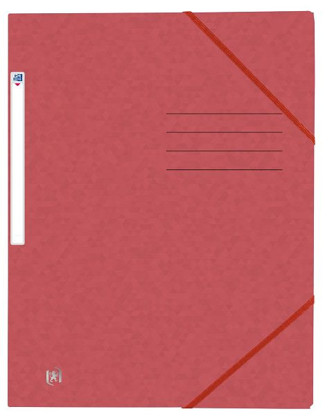 Oxford Eckspannmappe TOP FILE+ - A4, 390 g/qm, Karton, Gummizug, dunkelrot, 400116350