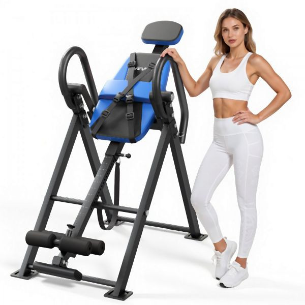 VEVOR Inversionsbank bis 136 kg, Inversionstisch mit Doppelrollenverriegelung, Verstellbarer Haltegurt, Ergonomisches Design, DLJTSDPTKBPTIOGBI001V0