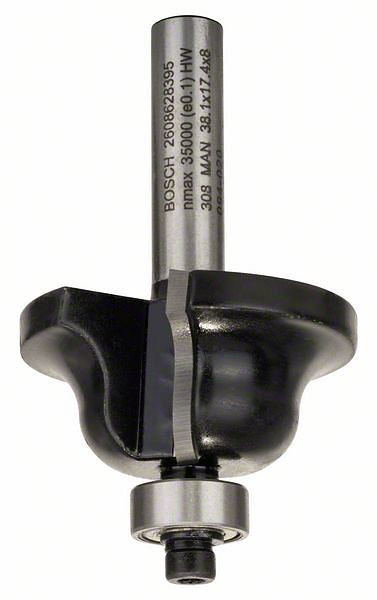 Bosch Kantenformfräser B, 8 mm, R1 6,3 mm, B 12,7 mm, L 17,1 mm, G 61 mm, 2608628395