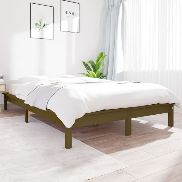vidaXL Massivholzbett Honigbraun 140x200 cm Kiefer, 820544