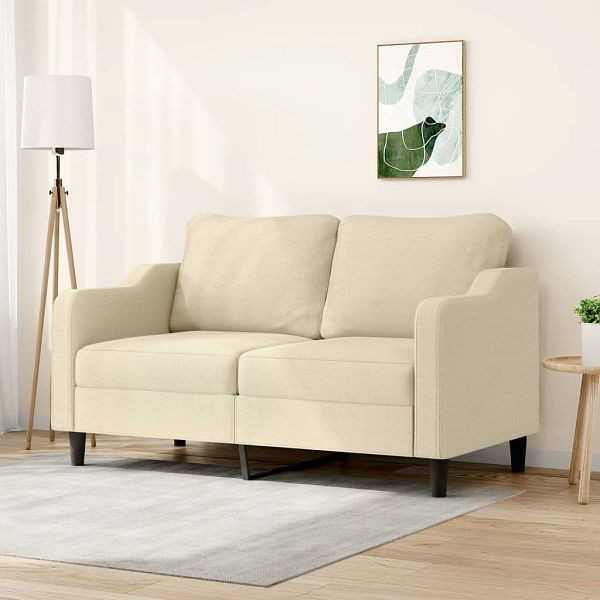 vidaXL 2-Sitzer-Sofa Creme 140 cm Stoff, Füllung: Schaumstoff, 359361