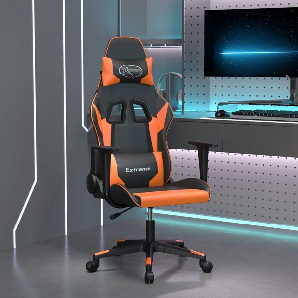 vidaXL Gaming-Stuhl Schwarz und Orange Kunstleder, 3143693