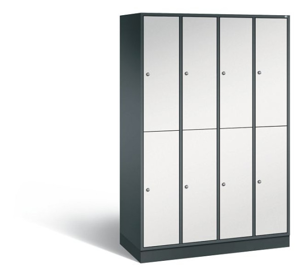 C+P Spind doppelstöckig Intro, 4 Abteile, H1950xB1220xT490 mm, Anthrazit/Grau, 8270-401 S10087