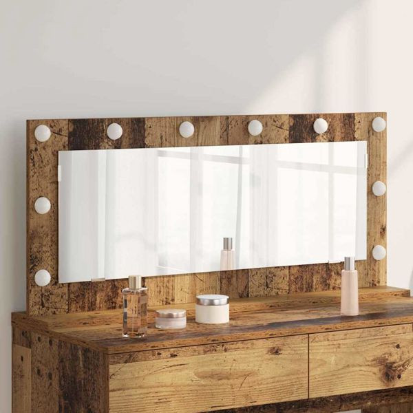vidaXL Kosmetikspiegel Altholz 100 x 45 x 18 cm Holzwerkstoff und Glas, 868331