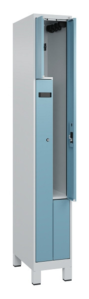 C+P Z-Spind Evolo PLUS, Füße, 2 Fächer, 1950x300x500mm, 7035/0010, Zylinderschloss, 049013-102 S10036