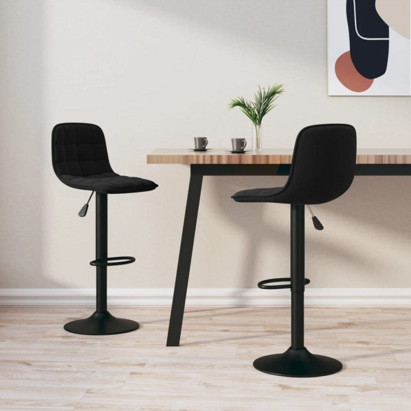 vidaXL Barhocker 2 Stück Schwarz Samt, Polyester, 333988