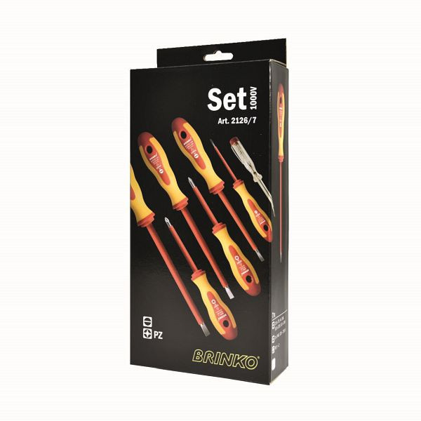 BRINKO Schraubendreher-Set 1000 V, 7-teilig, 2126/7, 4024184212673