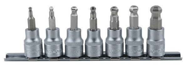 KS Tools 3/8" Bit-Stecknuss-Satz Innensechskant mit Kugelkopf, 7-teilig, 911.3922