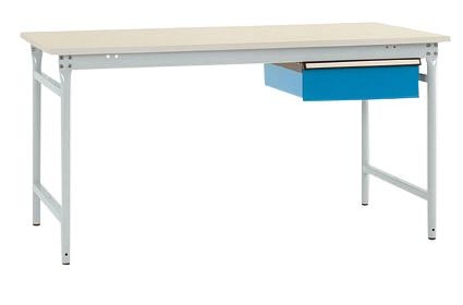 Manuflex Komplett-Beistelltisch BASIS stationär mit Melamin-Platte + Einzelschubfach, BxTxH: 1000 x 800 x 780 mm, Lichtgrau, BB5231.7035