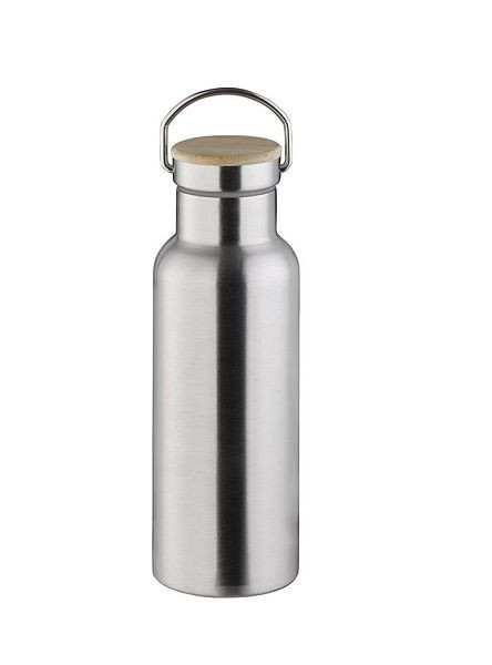APS Isolierflasche, Ø 7,5 cm, Höhe: 24,5 cm, 0,5 Liter, 18/8 Edelstahl, mattiert, mit Griff, 66905
