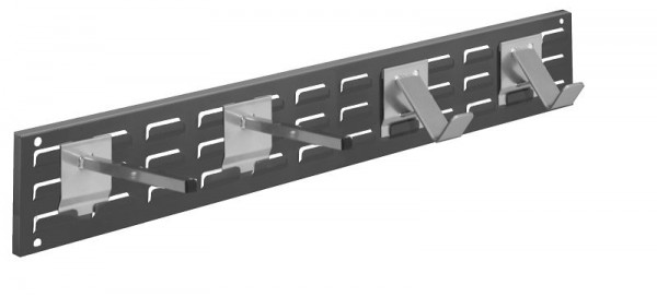 Kappes RasterPlan Wandschiene Schlitzplatte Set 9, L 920 mm x H 140 mm, RAL 7016, 2 x Universalhalter, 2 x Dornträger, 4202.08.5408