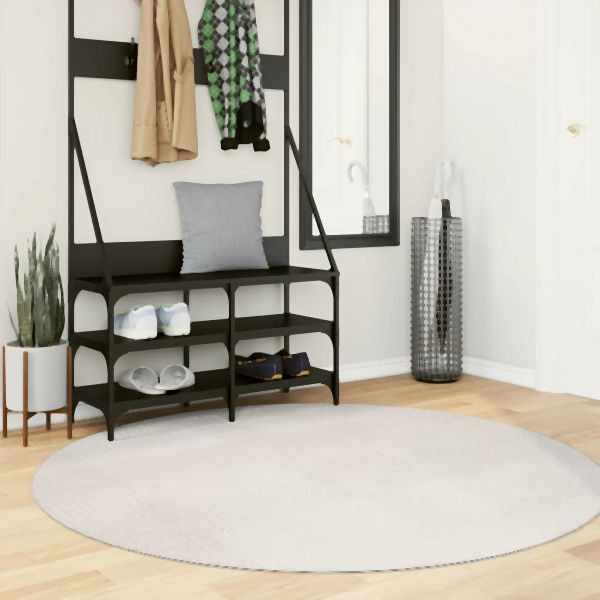 vidaXL Teppich IZA Kurzflor Skandinavischer Look Creme Ø 160 cm, 375448