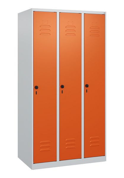 C+P Umkleidespind Classic PLUS mit Mitteltrennwand, 3 Abteile, 1700x900x500mm, 7035/2004, Drehriegel, 0800007-30F S10000