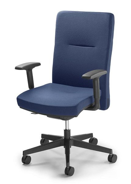 Deskin Bürodrehstuhl Ergo PRO inkl. Armlehnen, Fußkreuz Polyamid, schwarz, Stoff DELTA BD, blau, 284526