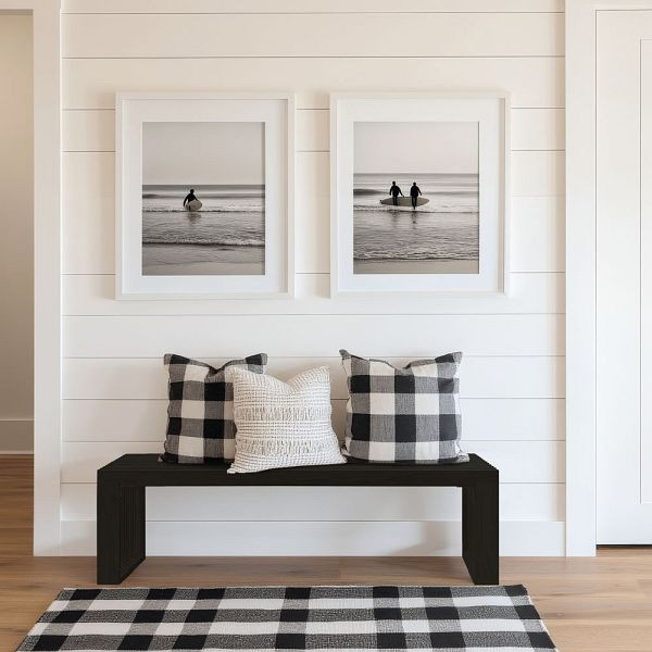 HOME DELUXE Sitzbank aus Holz LORA Schwarz, 110 cm, 72639