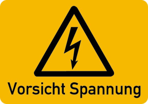 Schilder Klar Maschinenkennzeichnung Vorsicht Spannung, 52x37 mm Folie selbstklebend, 7510/61