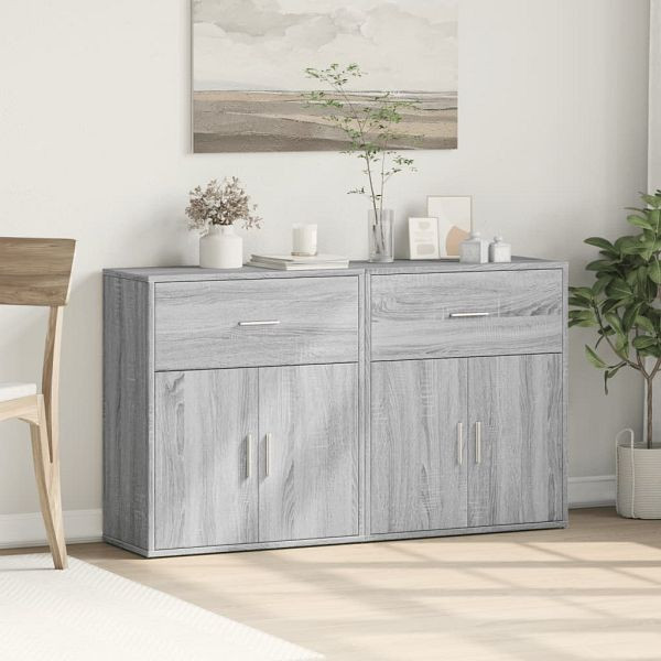 vidaXL Sideboards 2 Stück Grau Sonoma-Eiche 60x31x70 cm Holzwerkstoff, 3276551