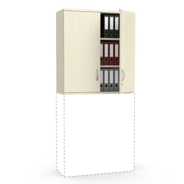 Deskin Flügeltüren-Aufsatzschrank Multi M pro, Ahorndekor, B 1000 x H 1110 x T 420 mm, 278072