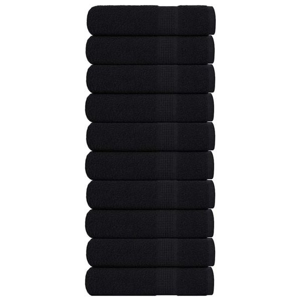 vidaXL Handtücher FROGN 10 Stk. Schwarz 50x100 cm 360 g/m², 136952