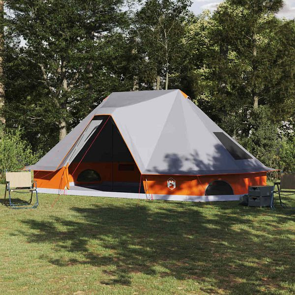 vidaXL Familien-Tipi-Zelt mit Dach Grau und Orange 680 x 430 x 270 cm, 42000962