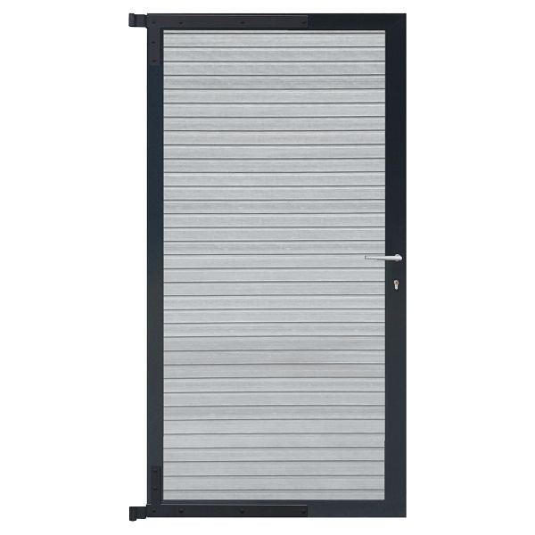 T&J WAREN-Tor-Komplettset, 90 x 173 cm, Füllung smoke white, Rahmen anthrazit, 44028