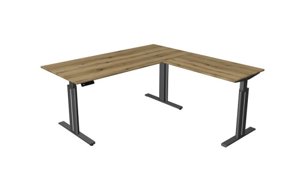 Kerkmann Sitz-/Stehtisch B 1800 x T 800 mm, Anbauelement 1000 x 600mm, elektrisch 720-1200mm, Mit Memory-Funktion, Eiche, (Montage), 10324855-1