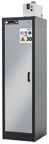 asecos Gefahrstoffschrank Basis-Line 30-63L, 565 mm, 3 Einlegeböden, Tür Silber (links), 3100206930076