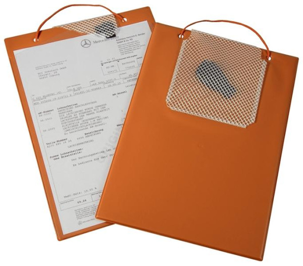 Eichner Auftragstasche A4, orange, mit Schlüsselfach und Klettverschluss, VE: 10 Stück, 9015-00737