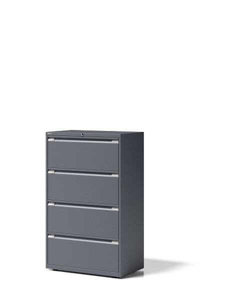 Bisley Schubladenschrank Essentials, 4 Schubladen à H 304 mm, anthrazitgrau, YESF0813634
