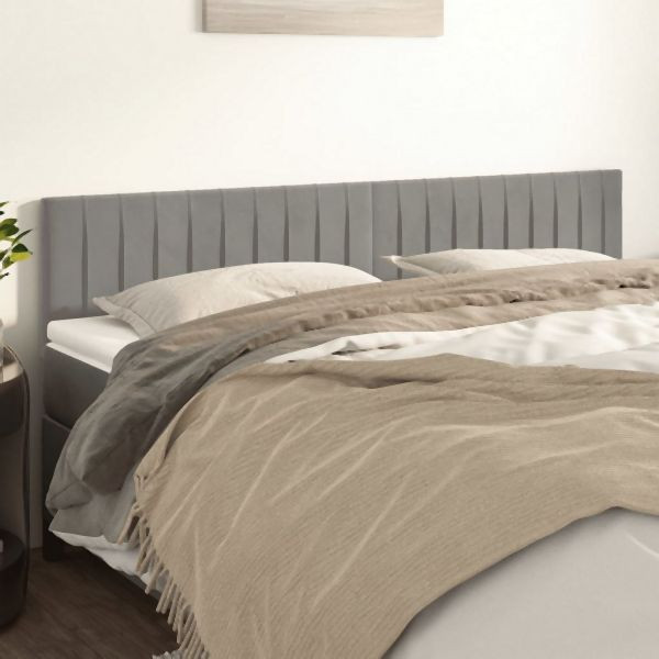 vidaXL Kopfteile 2 Stück Hellgrau 80x5x78/88 cm Samt, 346264