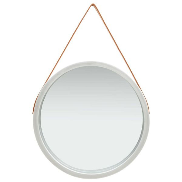 vidaXL Wandspiegel mit Gürtel 60 cm Silbern, 320370, 8720286009888