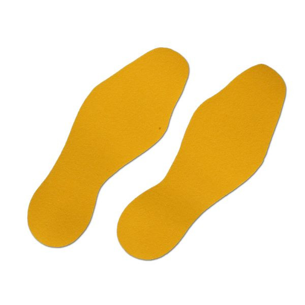 m2 Antirutschbelag Hinweismarkierung Verformbar gelb Schuhform 95x265mm (1 Paar), VE: 10 Stück, M2GV10S1