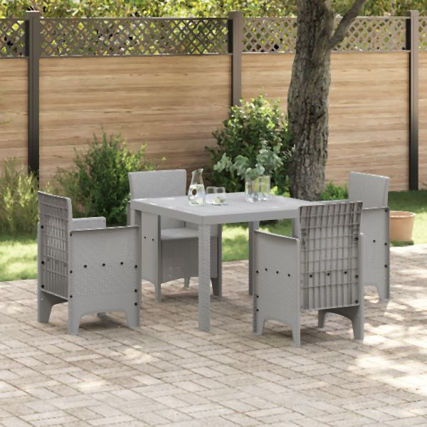 vidaXL Gartentisch Hellgrau Kunststoff Standard Langlebig, 871683
