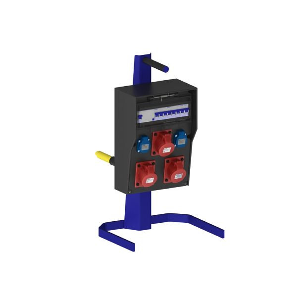 ELSPRO Vollgummi-Sicherheitsverteiler REMSCHEID/TRIER, Zuleitung: 3 m CEE 400 V 63 A, Ausgang: 1 CEE 400 V 32 A, 1 CEE 400 V 16 A, 2 Schuko, 1856301