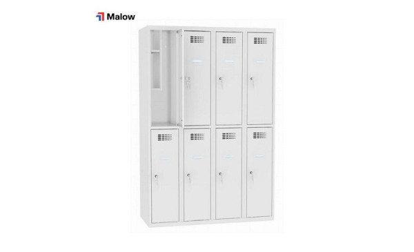 Eurobox Garderobenspind, 4 Abteile 8 Fächer, 300 mm, H:1450 mm, 0710-030402