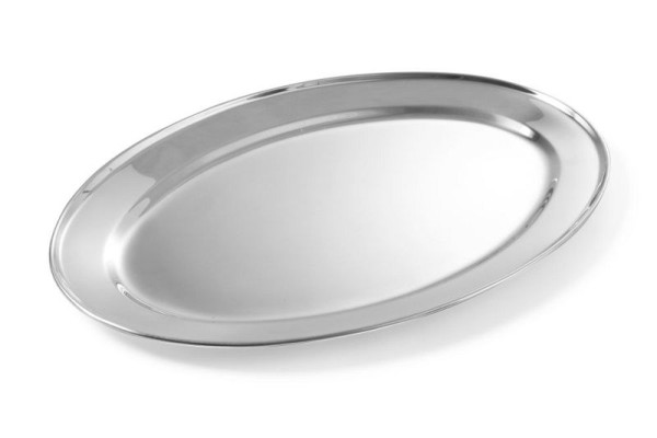Hendi Serviertablett, oval, 350 x 500 mm, Edelstahl, 404607