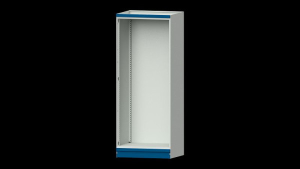 ANKE Werkbänke Basisschrank modulares Schranksystem, Modell 100, 865 x 720 x 2200 mm, Leergehäuse offen, RAL 7035/5010, 631.100